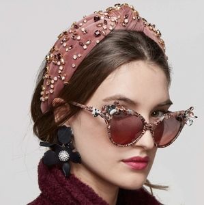 Lele Sadoughi Mauve Multi Mixed Crystal Headband